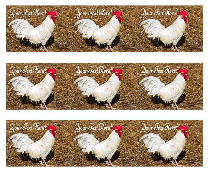 White Rooster - Edible Cake Topper, Cupcake Toppers, Strips