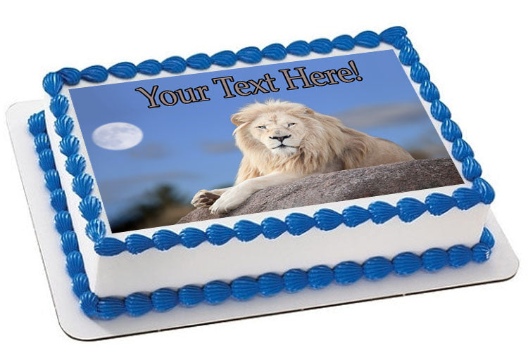 White Lion - Edible Cake Topper, Cupcake Toppers, Strips