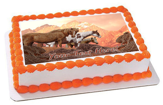 Wild Horses - Edible Cake Topper, Cupcake Toppers, Strips
