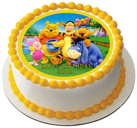Winnie Pooh - Edible Cake Topper OR Cupcake Topper, Decor