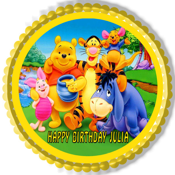 Winnie Pooh - Edible Cake Topper OR Cupcake Topper, Decor