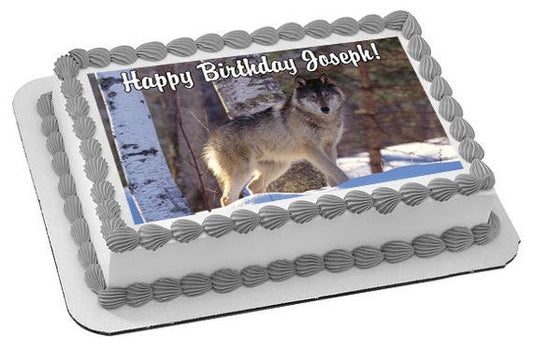 Wolf - Edible Cake Topper OR Cupcake Topper, Decor