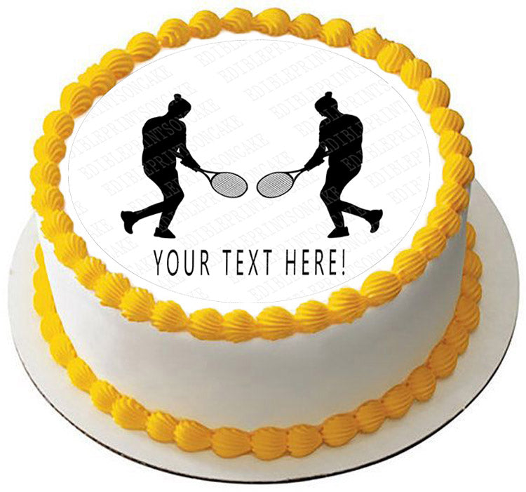 Woman tennis player silhouette - Edible Cake Topper, Cupcake Toppers, Strips