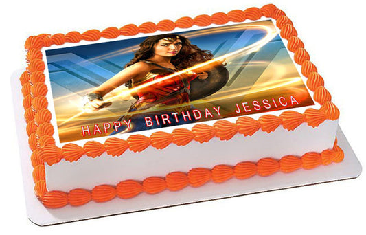 Wonder Woman (2 B) - Edible Cake Topper OR Cupcake Topper, Decor