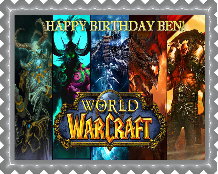 WORLD OF WARCRAFT - Edible Cake Topper OR Cupcake Topper, Decor