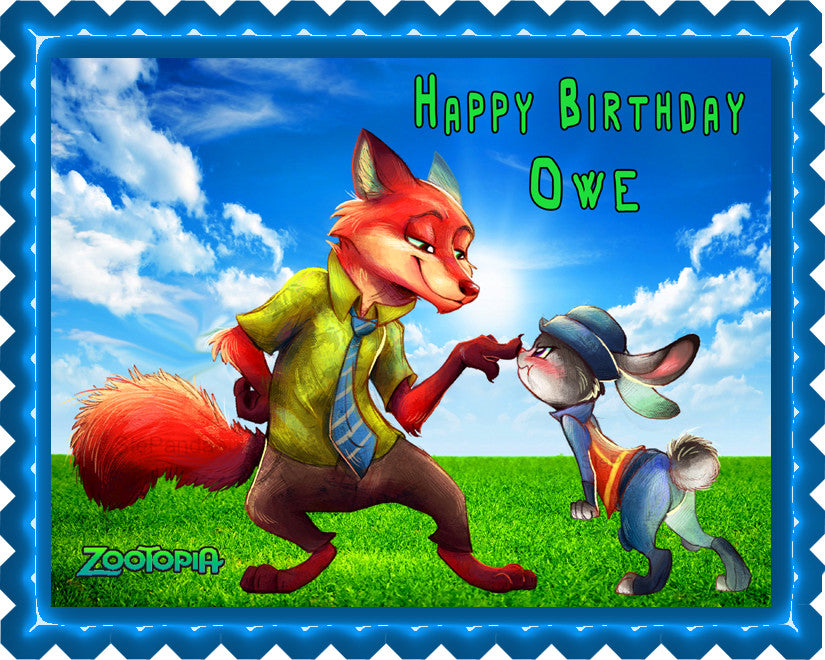 Zootopia (Nr2) - Edible Cake Topper OR Cupcake Topper, Decor