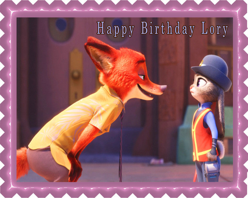 Zootopia (Nr5) - Edible Cake Topper OR Cupcake Topper, Decor