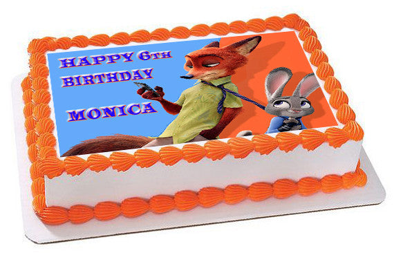 Zootopia (Nr7) - Edible Cake Topper OR Cupcake Topper, Decor