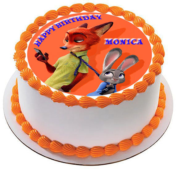 Zootopia (Nr7) - Edible Cake Topper OR Cupcake Topper, Decor