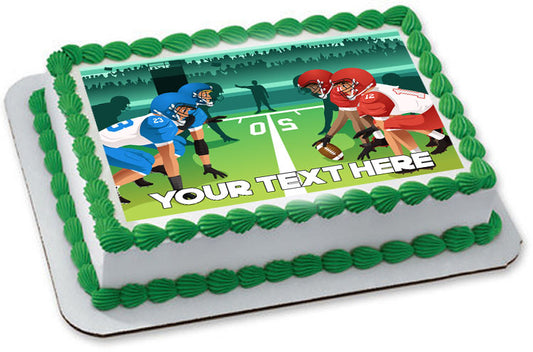 Football players vector illustration - Edible Cake Topper, Cupcake Toppers, Strips