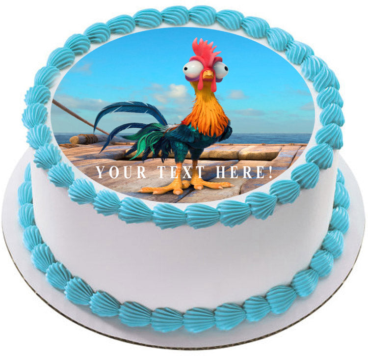 Moana hei hei chicken - Edible Cake Topper, Cupcake Toppers, Strips