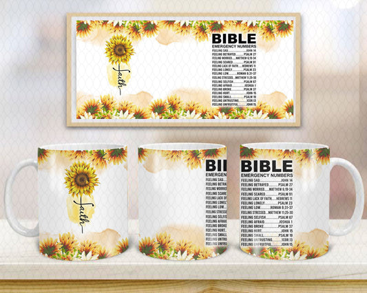 Bible emergency numbers mug, Christian mug, Bible verse Mug