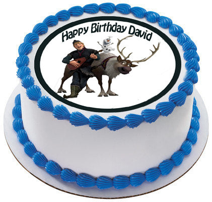 SVEN-KRISTOFF & OLAF Edible Birthday Cake Topper OR Cupcake Topper, Decor - Edible Prints On Cake (Edible Cake &Cupcake Topper)