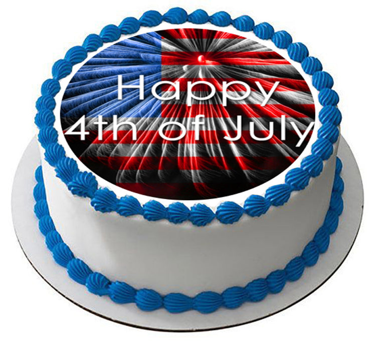 4th of July (Nr3) - Edible Cake Topper, Cupcake Toppers, Strips