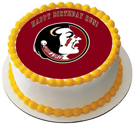 Florida State Seminoles Edible Birthday Cake Topper OR Cupcake Topper, Decor - Edible Prints On Cake (Edible Cake &Cupcake Topper)