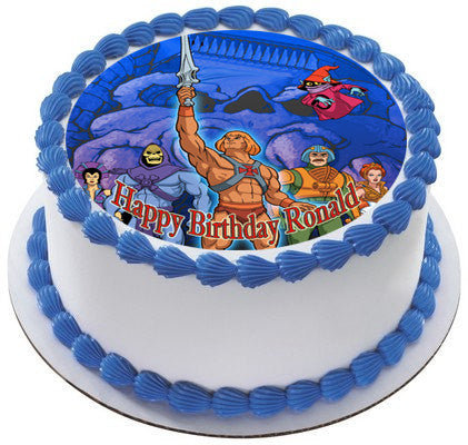 He Man And The Masters Edible Birthday Cake Topper OR Cupcake Topper, Decor - Edible Prints On Cake (Edible Cake &Cupcake Topper)