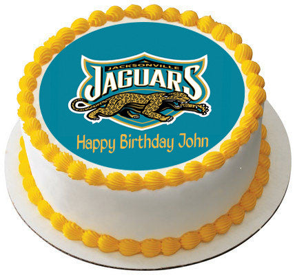 Jacksonville Jaguars Edible Birthday Cake Topper OR Cupcake Topper, Decor - Edible Prints On Cake (Edible Cake &Cupcake Topper)