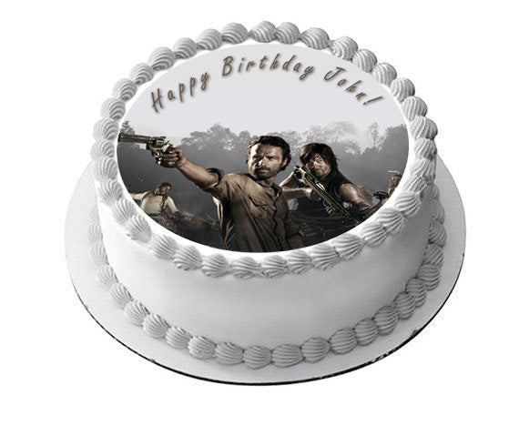 The Walking Dead 1 Edible Birthday Cake Topper OR Cupcake Topper, Decor - Edible Prints On Cake (Edible Cake &Cupcake Topper)