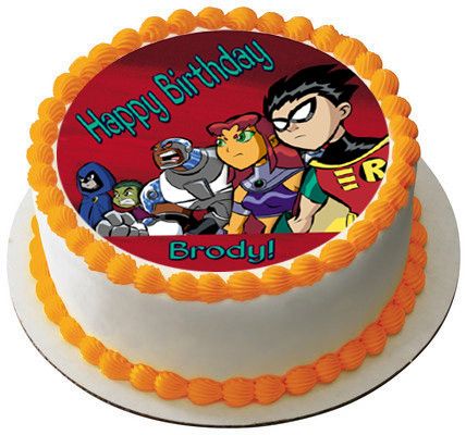 Teen Titans Go 2 Edible Birthday Cake Topper OR Cupcake Topper, Decor - Edible Prints On Cake (Edible Cake &Cupcake Topper)