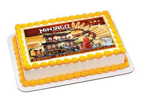 Lego Ninjago Temple of Fire Edible Birthday Cake Topper OR Cupcake Topper, Decor - Edible Prints On Cake (Edible Cake &Cupcake Topper)