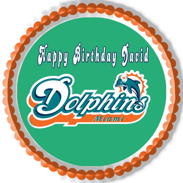 Miami Dolphins - Edible Cake Topper OR Cupcake Topper, Decor