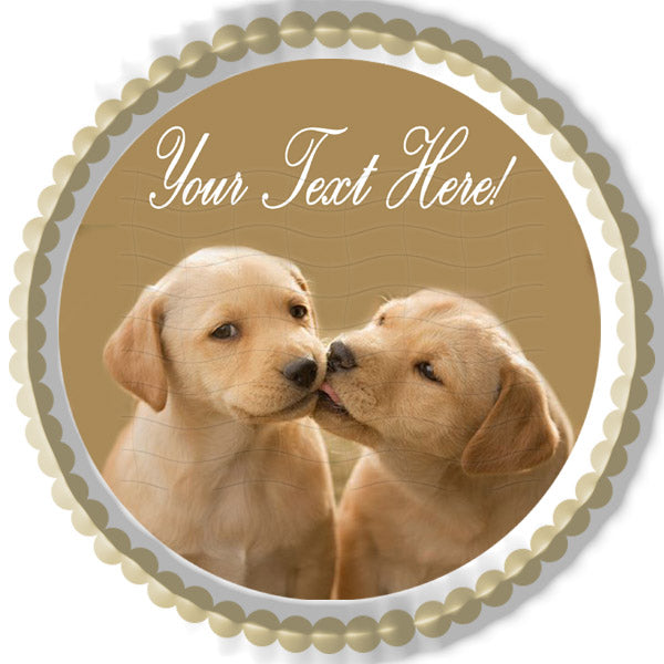 Puppy Kiss - Edible Cake Topper, Cupcake Toppers, Strips