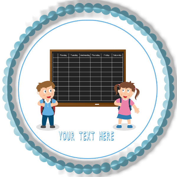 School Timetable (Nr2) - Edible Cake Topper, Cupcake Toppers, Strips