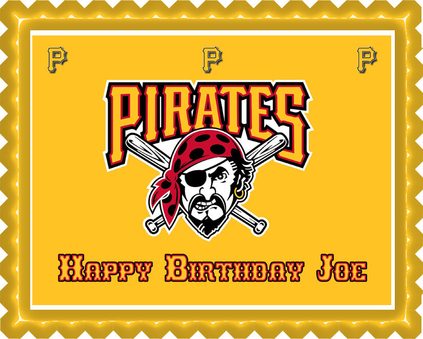 Pittsburgh Pirates - Edible Cake Topper OR Cupcake Topper, Decor