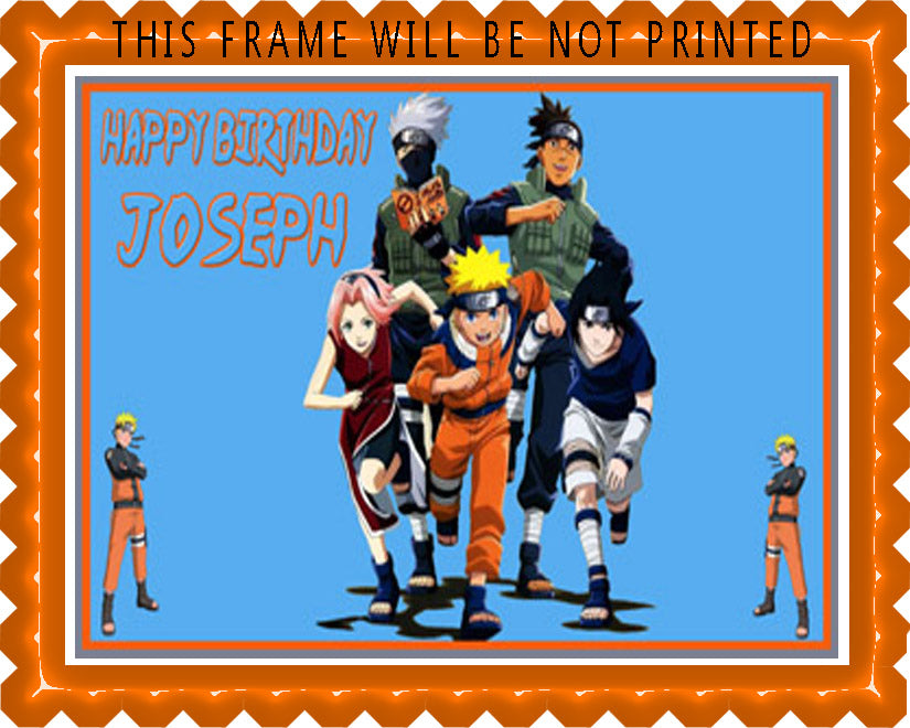 NARUTO (Nr4) - Edible Cake Topper OR Cupcake Topper, Decor