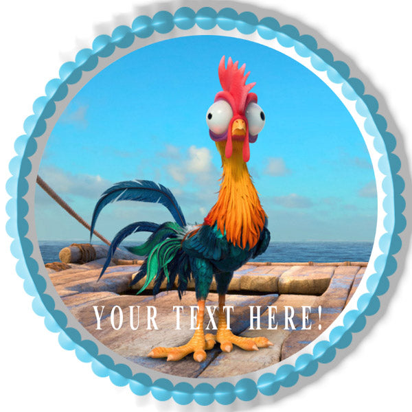 Moana hei hei chicken - Edible Cake Topper, Cupcake Toppers, Strips