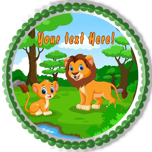 Baby Lion - Edible Cake Topper, Cupcake Toppers, Strips