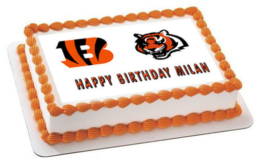 CINCINNATI BENGALS - Edible Cake Topper, Cupcake Toppers, Strips