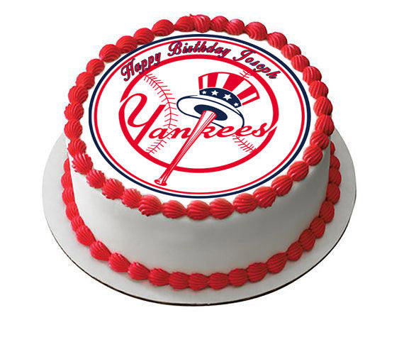 New York Yankees 2 Edible Birthday Cake Topper OR Cupcake Topper, Decor - Edible Prints On Cake (Edible Cake &Cupcake Topper)