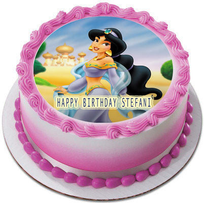 JASMINE Edible Birthday Cake Topper OR Cupcake Topper, Decor - Edible Prints On Cake (Edible Cake &Cupcake Topper)