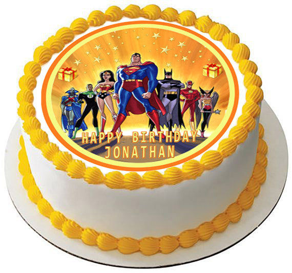 Superheroes Edible Birthday Cake Topper OR Cupcake Topper, Decor - Edible Prints On Cake (Edible Cake &Cupcake Topper)