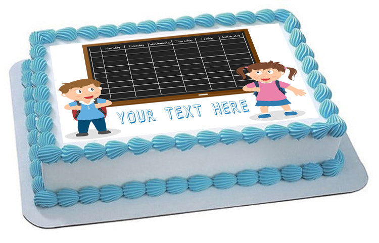 School Timetable (Nr2) - Edible Cake Topper, Cupcake Toppers, Strips