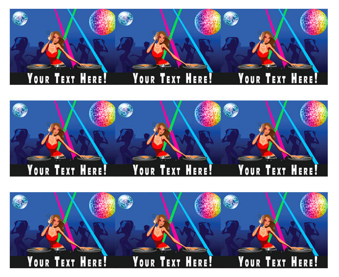Disco Girl - Edible Cake Topper, Cupcake Toppers, Strips