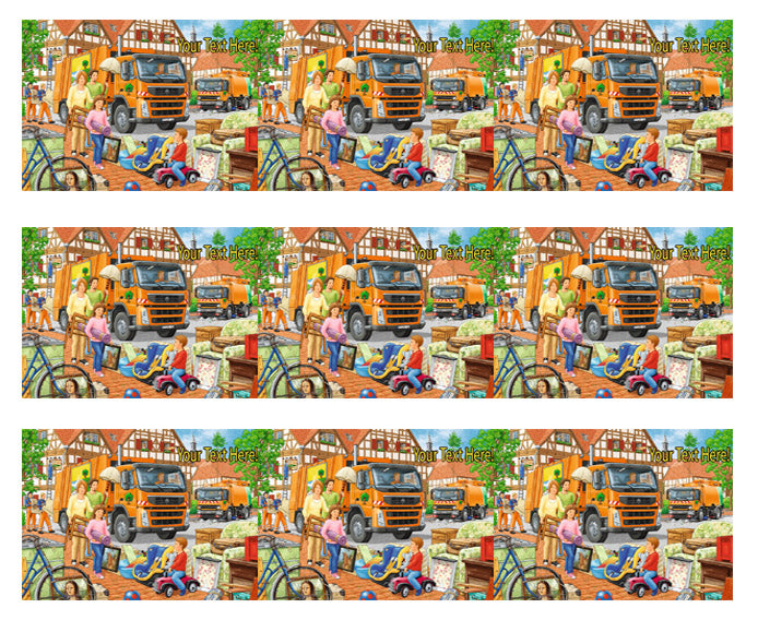 Garbage Truck - Edible Cake Topper, Cupcake Toppers, Strips