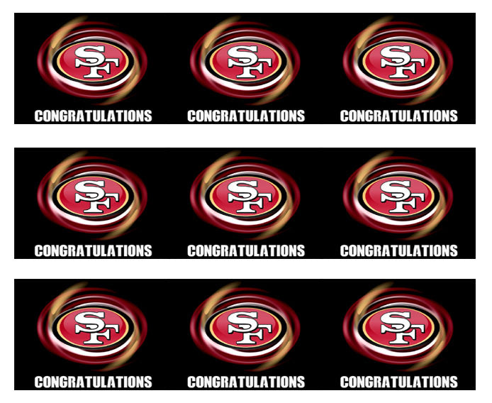 San Francisco 49ers (B) - Edible Cake Topper OR Cupcake Topper, Decor