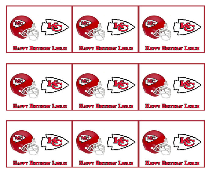 Kansas City Chiefs - Edible Cake Topper OR Cupcake Topper, Decor