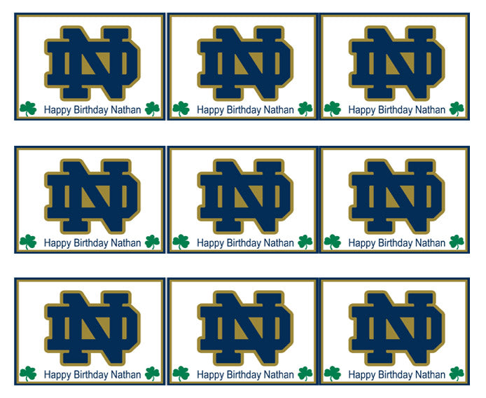 Notre Dame Fighting Irish - Edible Cake Topper OR Cupcake Topper, Decor