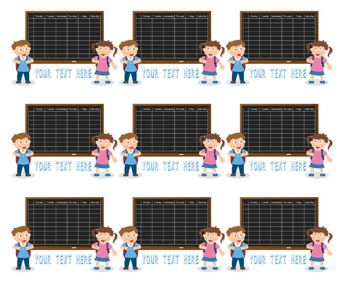 School Timetable (Nr2) - Edible Cake Topper, Cupcake Toppers, Strips