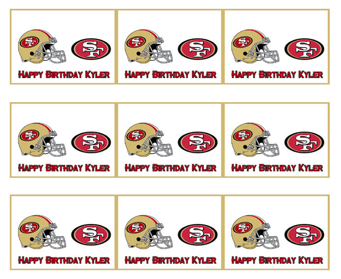 San Francisco 49ers - Edible Cake Topper OR Cupcake Topper, Decor