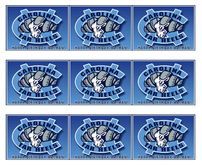 North Carolina Tar Heels - Edible Cake Topper OR Cupcake Topper, Decor