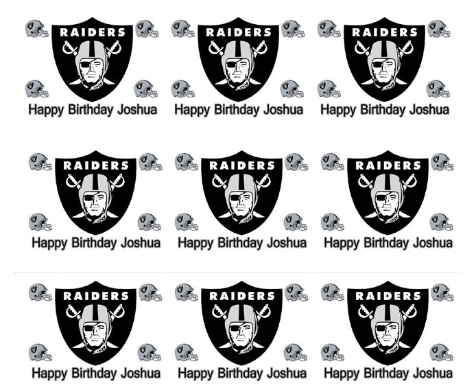Oakland Raiders - Edible Cake Topper OR Cupcake Topper