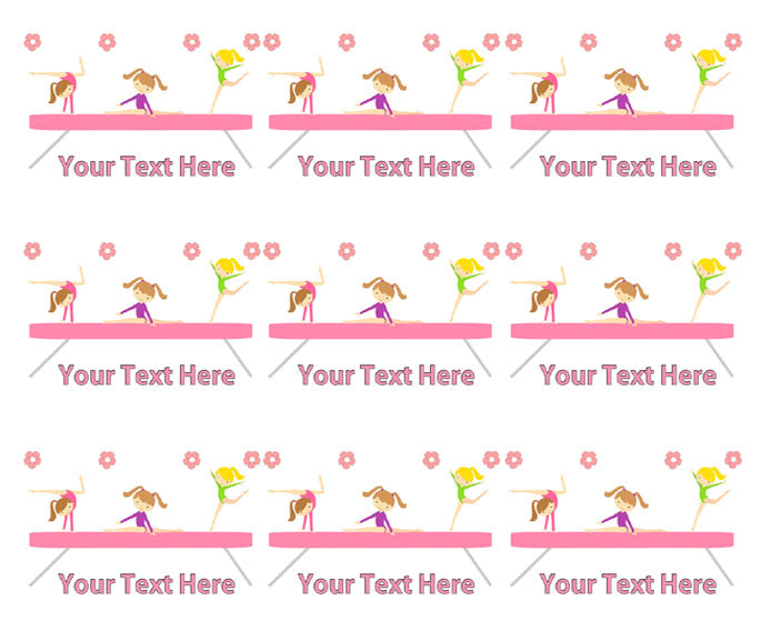 Gymnastics Tumbling Gym Girls - Edible Cake Topper OR Cupcake Topper, Decor