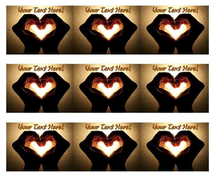 Hands with heart image - Edible Cake Topper, Cupcake Toppers, Strips