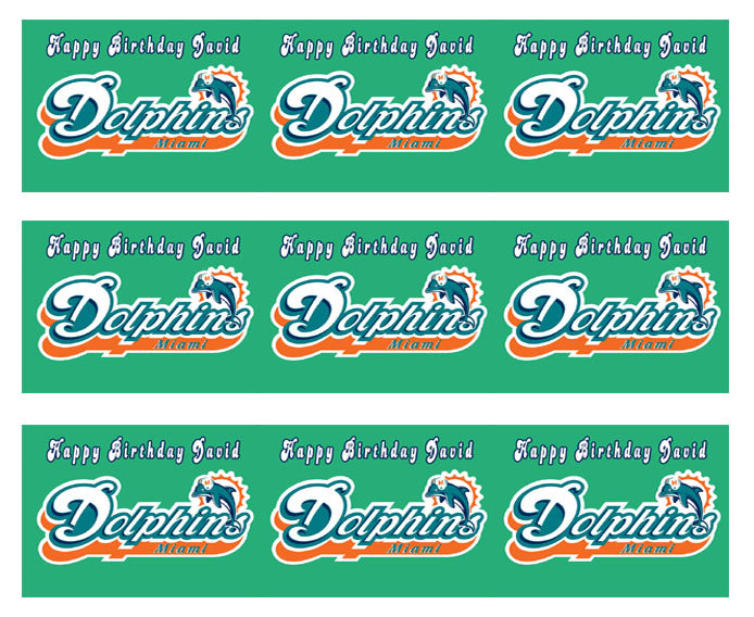 Miami Dolphins - Edible Cake Topper OR Cupcake Topper, Decor