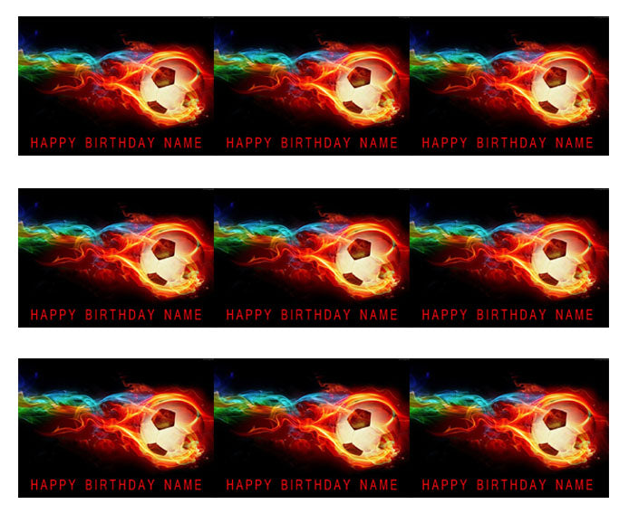 Flaming Soccer Ball - Edible Cake Topper OR Cupcake Topper, Decor