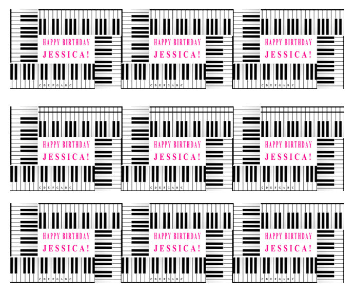 Piano Keys - Edible Cake Topper OR Cupcake Topper, Decor